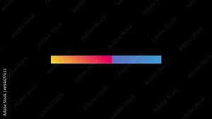 Colorful Loading Bar Animation on Black Screen. Isolated Loading Bar 4K Animation with Seamless Looping on Chroma Key Background.