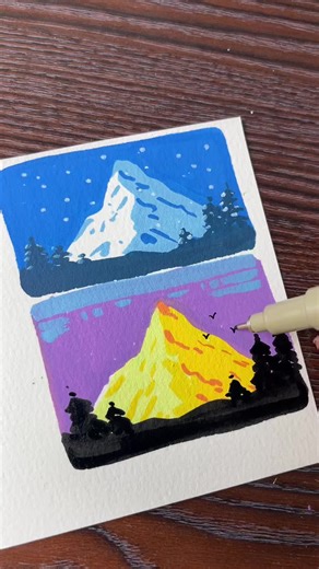 Easy Snow Mountain Drawing Tutorial for Beginners