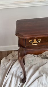 From Grandma to Glam: Modernizing an Outdated & ugly brown Queen Anne table with paint and paper! 🎨 #diy | The Top Drawer RVA