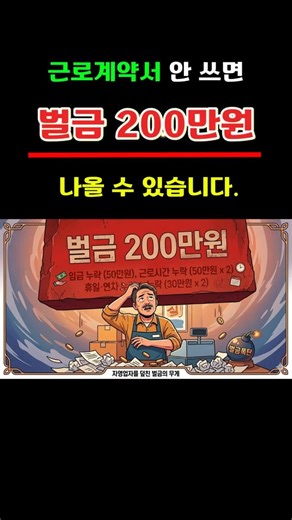 근로계약서 미작성 #노동청 #개인사업자