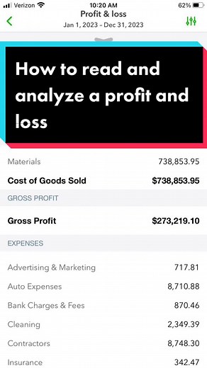 How to read a profit and loss #quickbooks #quickbooksonline #bookkeeping #smallbusinessowner #smallbiz #sidehustle