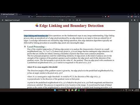 Edge Linking and Boundary Detection: Edges for Enhanced Analysis in Digital Image Processing