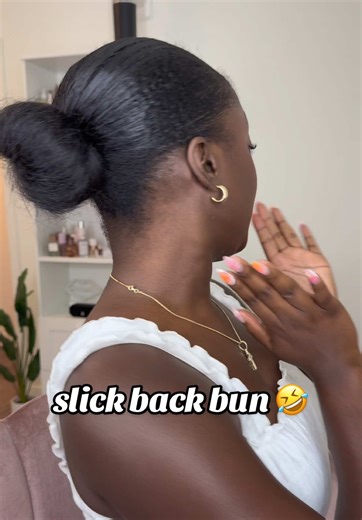 Cute Slick Back Bun Tutorial for Black Hair