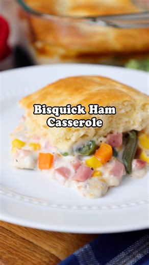 Leftover Ham Casserole 🐰💛 This easy Bisquick casserole is cozy, cheesy, and comes together with just a few simple ingredients. RECIPE in the comments. #easyrecipes #leftovers #casserolerecipes #bisquick #easycooking | Kelsey Smith