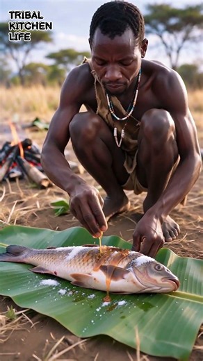Traditional Campfire Catfish Cooking | Hadzabe People #Shorts