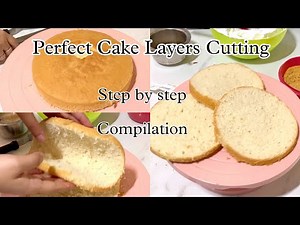 Perfect cake layering / layers cutting , step by step compilation. Satisfying videos