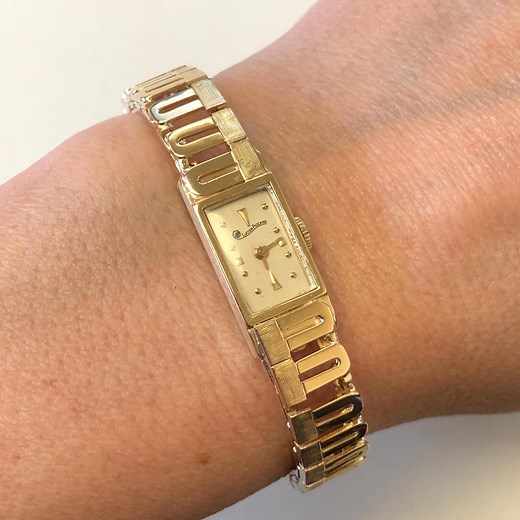Vintage Lucien Piccard 14K Yellow Gold Watch: Rectangular Face, 6.5"- ET3119 - Etsy