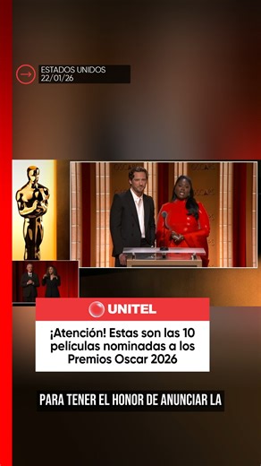 Atención: ya se reveló la lista de las 10 películas que compiten por llevarse la categoría más deseada de los Premios Oscar 2026 #Unitel #Oscar2026 #Peliculas #Nominadas | UNITEL