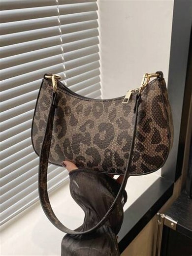 Leopard Print Backpack, Korean Style School Bag With Large Capacity And Lightweight Design For Women And High School/College Students, Cheetah Print Bag For Women Leopard Comeback, Leopard Print Purse For Women Leopard Comeback, Animal Print Women Bag, New Fall Winter Tiger Print Bag For Women | SHEIN