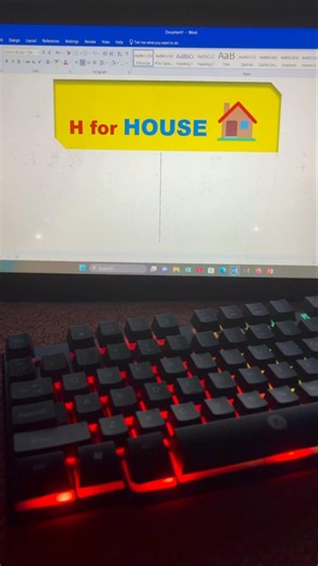 🔥 MS Word Shortcut Keys A–Z | H for House 🏠 | Learn in 10 Seconds #shorts