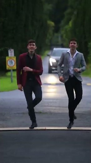 Irish dancers nearly hit by CAR!! 😉 #stayinalive #beegees #shorts