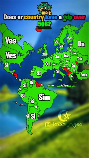 💶 Countries and their GDP (nominal) #geography #fyp #mapping