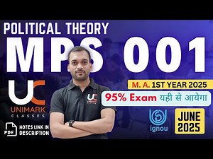 MPS 001 Secure 95+ | JUNE 2025 IGNOU Important Questions With Answers (Notes) | Unimark Classes