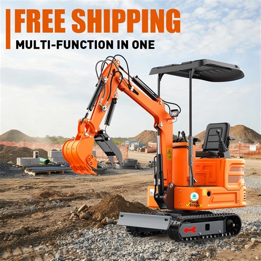 MachPro Mini Excavator With 5 Attachment, Pilot System, 13.5HP B&S Gasoline Engine, Fully Assembled