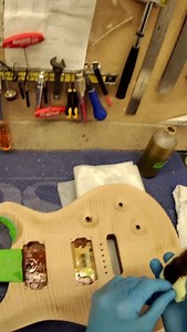 Sometimes, you just want to give your favourite guitar a fresh new look. This PRS was already a beauty – but the owner wanted something a little different. Enter the PRS Tech Center. From the shop floor to the spray booth, every PTC technician knows PRS guitars inside out. This stunning top refinish is just one example of the meticulous work they do! #MeetThePTC #prsguitars | PRS Guitars Europe