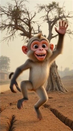 Funny kitten & monkey dance !! Funny kitten dancing 😁#cat #cartoon #monkey