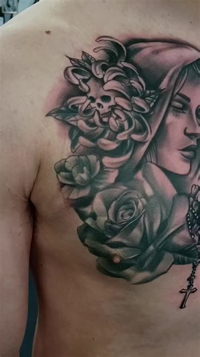Healed Virgin Mary Tattoo by Ink Fellaz