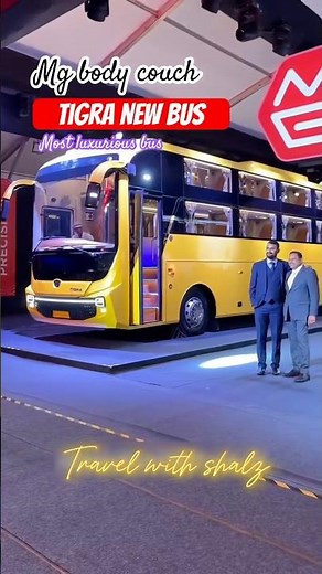 MG MOST LUXURIOUS BUS 2025 🔥💛| MG Tigra exclusively launched | bharath benz 13.5m chassis #shorts