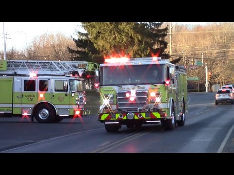 East Brandywine Fire Company Engine 49-2 Ladder 49 and Chief 49 Responding to a Fire Alarm