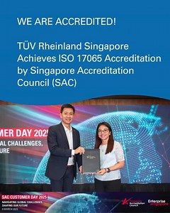 TÜV Rheinland Singapore accredited for ISO 17065 product certification | TÜV Rheinland Asia