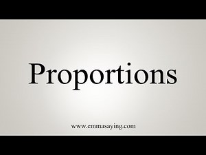 How To Say Proportions