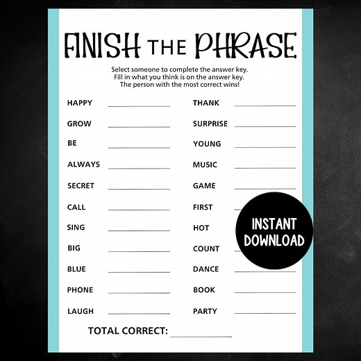 Icebreaker Game, Printable Finish the Phrase Game, Pastel Party Starter Game, Trivia Icebreaker, Finish the Phrase Game, Office Party Game - Etsy