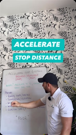 Remember: ASDR is affected by: -Runway slope/surface -Temp/Elevation -Weight -Wind -Reaction time Follow @examrevolution for more examples tips! | ExamRevolution.com