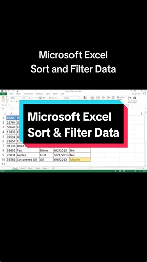 Microsoft Excel Sort and Filter Data #educationalvideo #mictosoftexcel #microsoftoffice #foryoupage #exceltutorial #viraltiktok #excelformula #filterdata