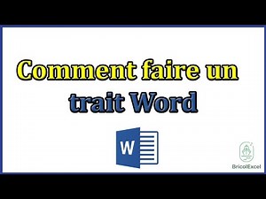 Comment faire un trait sur word