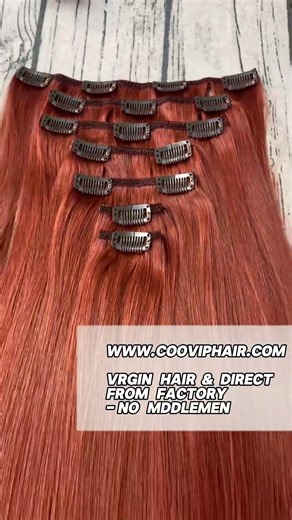 Ruby Red 18 Inch Clip In Hair Extensions | COOVIP HAIR