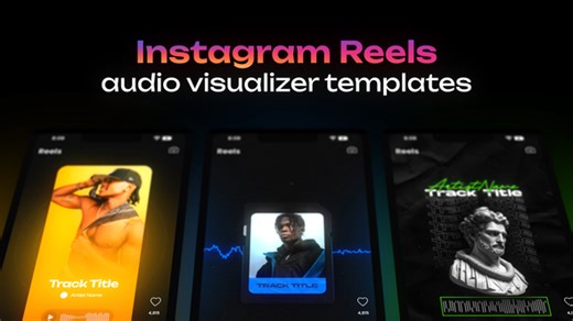 Instagram audio visualizer template pack. 5 vertical audio visualizers for Instagram Reels / Stories