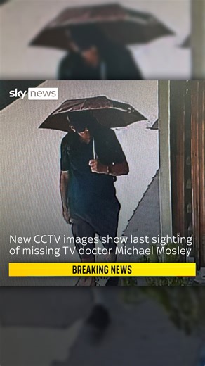 CCTV images have emerged showing TV doctor Michael Mosley half an hour after he left a Greek beach and went missing #CCTV #MichaelMosley #Greece | Sky News