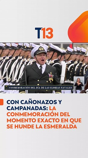 A las 12:10 de hoy, 21 de mayo, campanadas y cañonazos se hicieron presentes en la conmemoración del Día de las Glorias Navales, recordando a los valientes tripulantes de la Esmeralda, quienes lucharon por la patria en la Batalla Naval de Iquique. Más en T13.cl