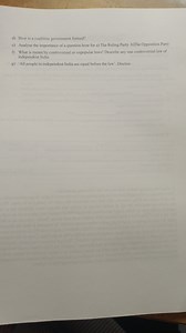 Questions:d) How is a coalition government formed?e) Analys... | Filo