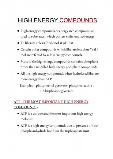 High energy compounds notes 🗒️BIOCHEMISTRY ‪@medicalconcepts28‬