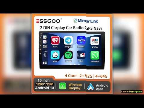 ESSGOO Android 13 464GB Car Stereo Radio Carplay 10Inch 2 DIN GPS Navigation Multimedia Video Playe