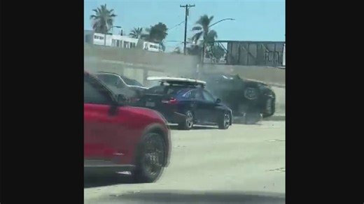 Dramatic crash on San Diego freeway caught on video