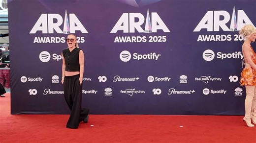 G Flip and Chrishell Stause arrive on the red carpet for the 2025 ARIA Awards, Sydney, Australia