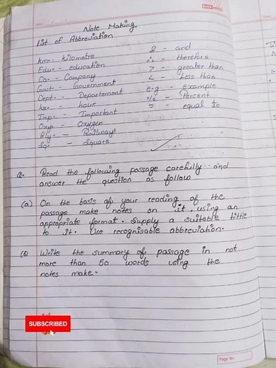 Note making #class11