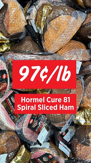 22K views · 78 reactions | Don't miss this deal! Save on Hormel Cure 81 Spiral Sliced Ham for only 97¢/lb. Offer good thru 12/24/24. Limit 1 per customer. After limit $1.99/lb. | Rouses Markets | Facebook