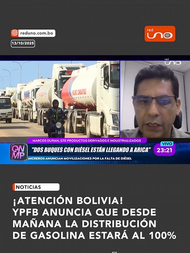 Distribución de Gasolina al 100% en Bolivia