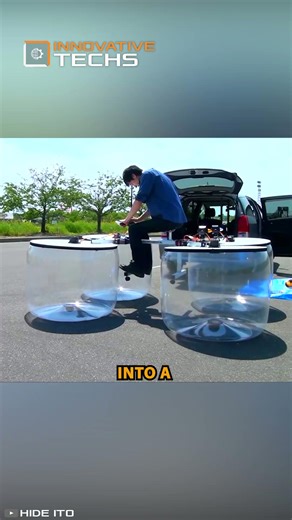 Tokyo inventor builds amazing DIY hovercraft with a leaf blower!