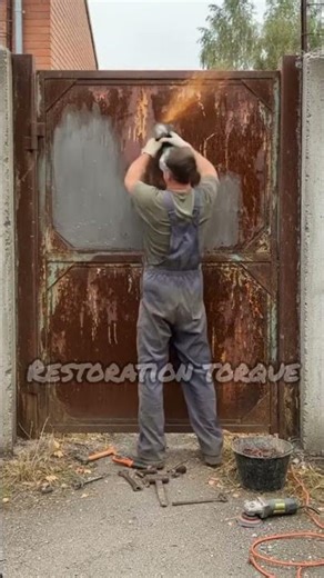 “Rusty Gate Restoration" 😱 | Satisfying Transformation #shorts #restorationtorque #shortsfeed