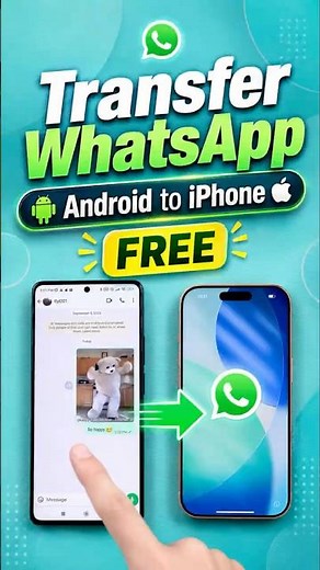 Transfer WhatsApp from Android to iPhone for Free #Shorts