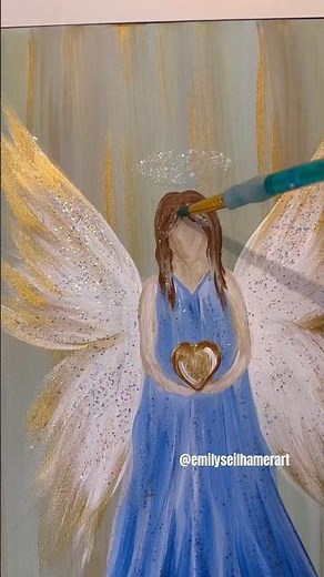 Painting an Angel 🎨😇 #easypainting #acrylicpainting #angel #angels #tutorials #beginnerfriendly