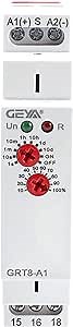 GEYA Delay On Single Function Time Relay 1 Output 16A Electronic Adjustable Power ON Timer Delay Relay Rail Modular(GRT8-A1,AC/DC12V-240V)