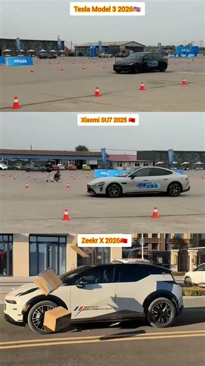 Ultimate brake #Test :Tesla vs Xiomi vs zeeker