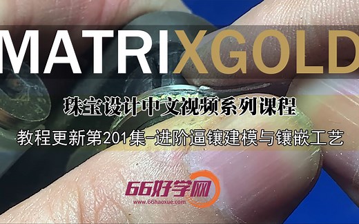 犀牛珠宝建模全套MatrixGold教程-进阶逼镶建模方法与镶嵌工艺讲解-66好学网