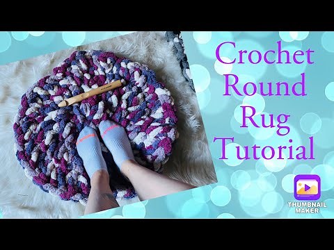 CROCHET TUTORIAL | Crochet Rug Step by Step Tutorial - Crochet Round Rug Pattern