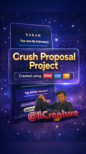 How I Proposed My Crush with Code! ❤️ | HTML CSS JS #shorts #coding #programming